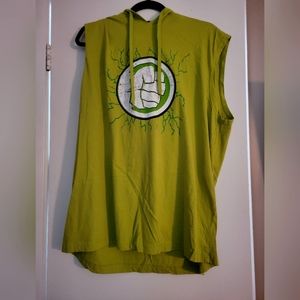 Marvel Avengers Incredible Hulk men's cut off hooded tank tee size XL